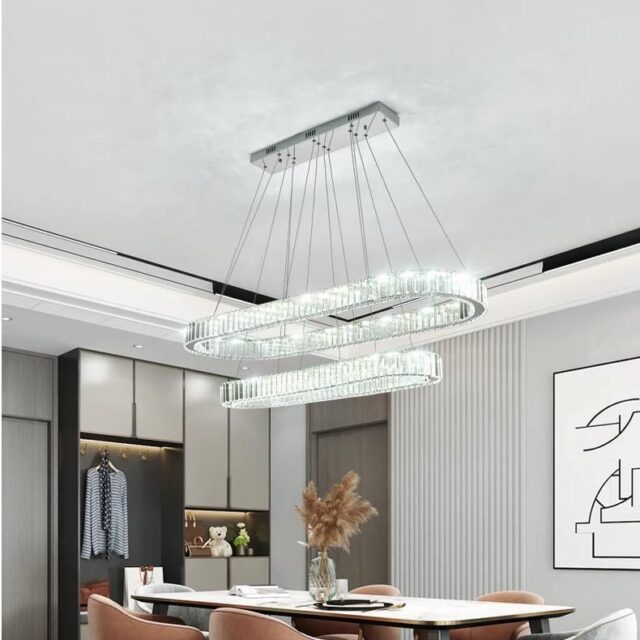 Contemporary LED Crystal Ceiling Pendant